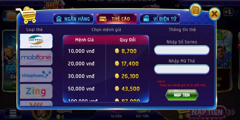 nap tien rikvip 3 Cách xử lý khi nạp tiền Rikvip không thành công