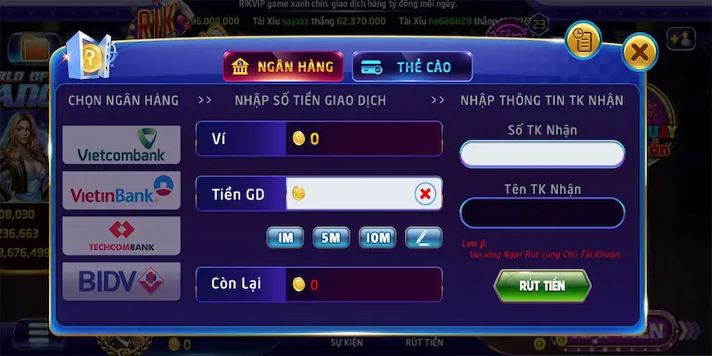 rut tien rikvip 1 Các phương thức rút tiền Rikvip cụ thể cho newbie